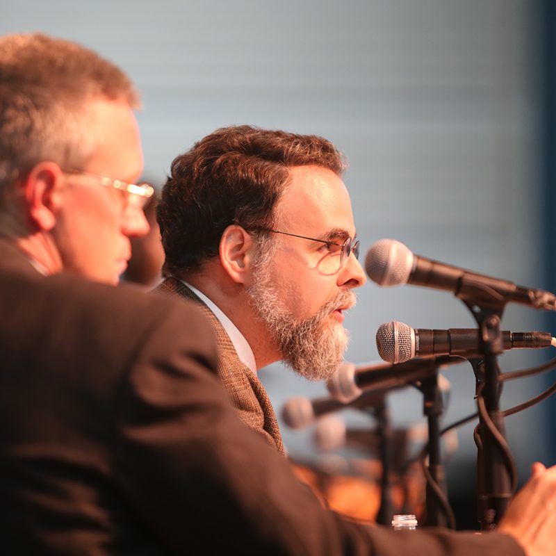 sideview of the professors in the panel of the synod on the family