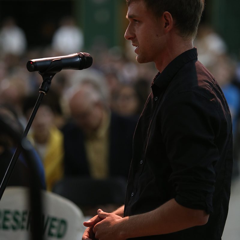 Participant of the synod on the family asking a question