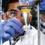 student doing chemistry