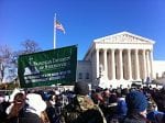 the Franciscan Students at the march for life infront of the courthouse