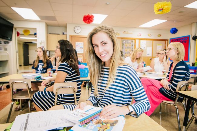 Education Major at a desk