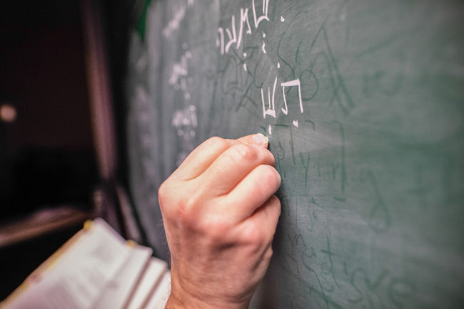 Writing on a chalkboard