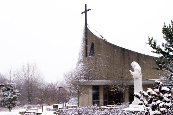 Christ the King Chapel in the snow