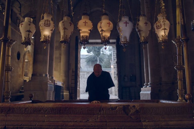 Father Dave Pivonka TOR at the Annointing Stone