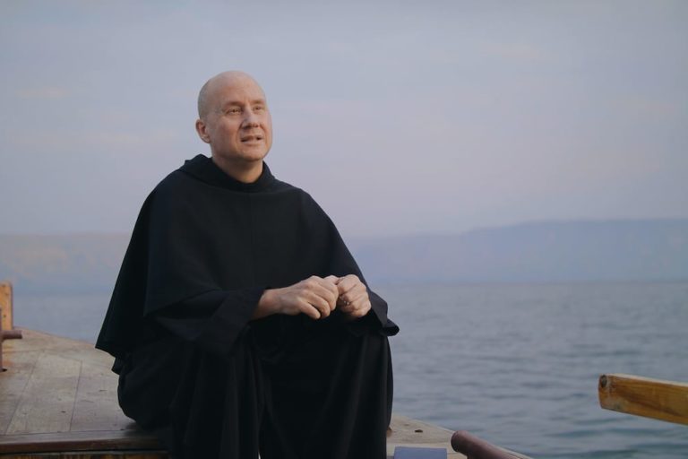 Father Dave Pivonka TOR on a Boat on the Sea of Galilee