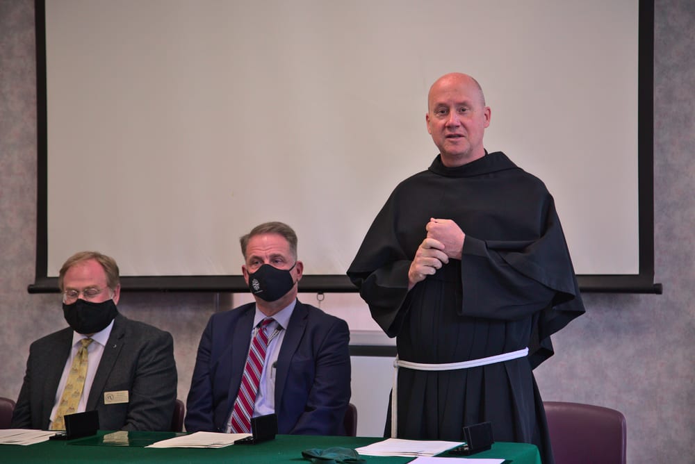 Fr. Dave Pivonka, TOR, president of Franciscan University of Steubenville, explains how students will benefit from the articulation agreements signed by Franciscan University and West Virginia Northern Community College.