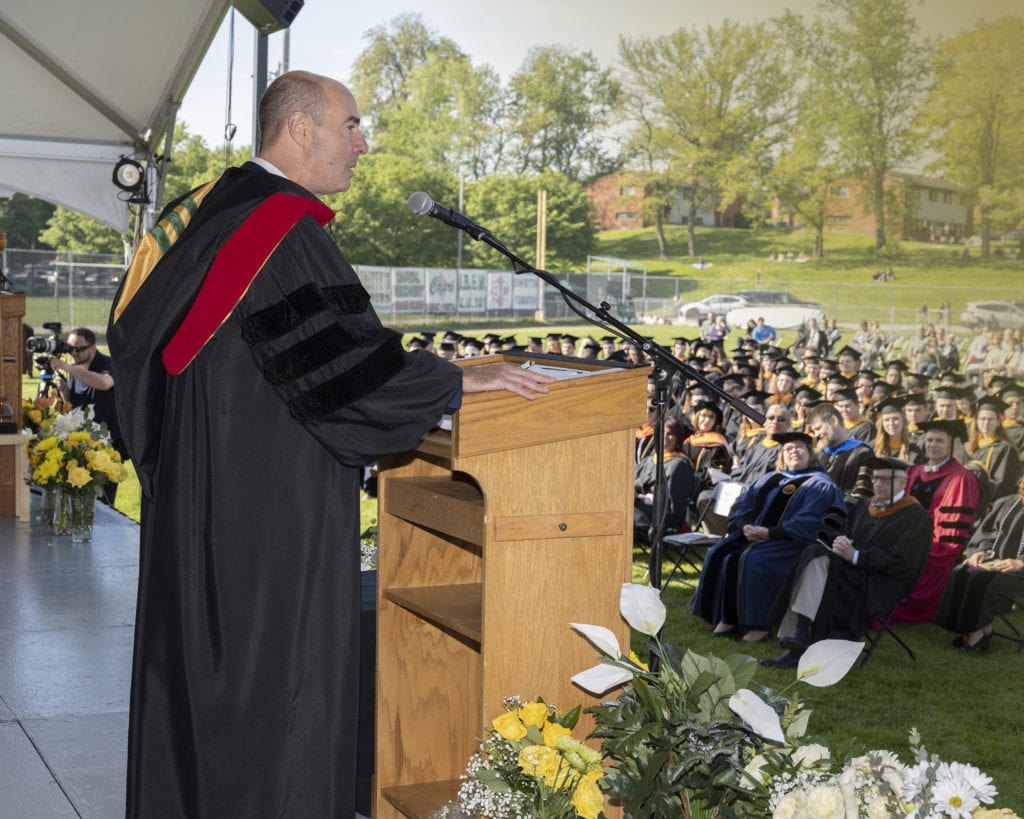 Former U.S. Secretary of Labor Eugene Scalia delivered the commencement address at both the science and arts ceremonies, held Saturday May 15 at Franciscan University of Steubenville.