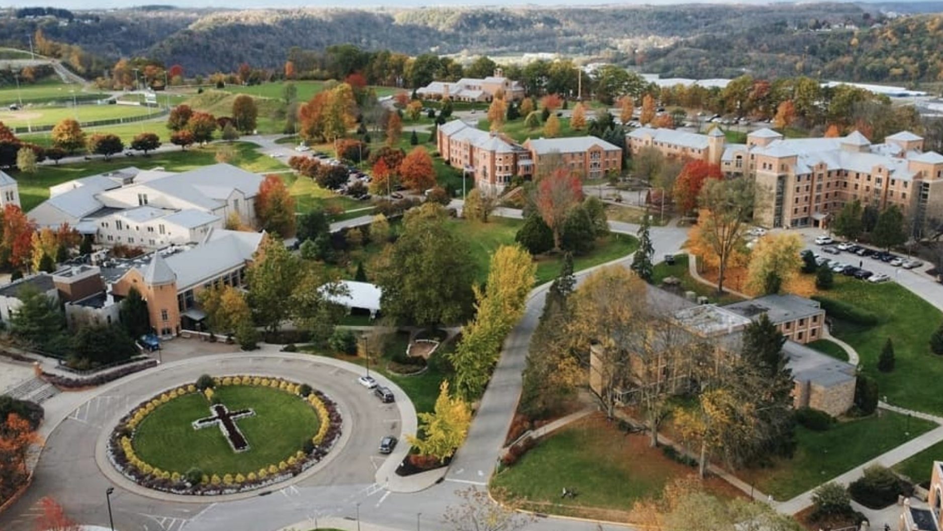 bird's eye view of the campus