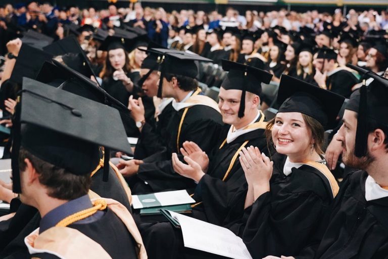 Group of students graduating