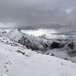 A snowy mountain