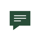 A green speech box