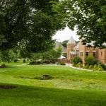 hillside under tree view of JC Williams Center