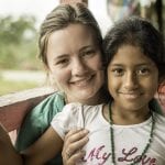 A student and a child