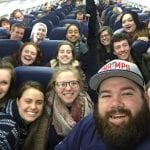Rows of Students on an Airplane