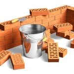 bricks starting a wall