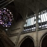 Circle Stained glass window in European church