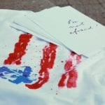 Shirt with american flag painted on