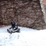 Statue of man with stigmata