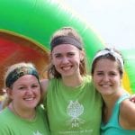 Group in front of bouncy house