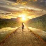 walking on road in the middle of a lake