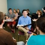 students in discussion